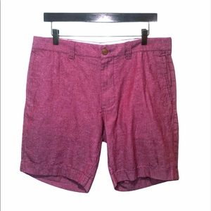 J CREW RED GRAMERCY SHORTS 34 100% COTTON